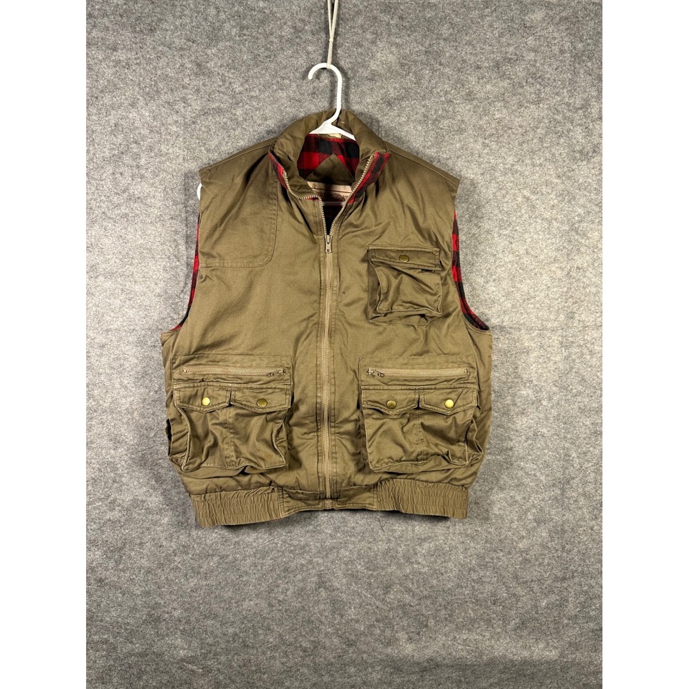 Ozark Trail Mens L Hunting Vest Flannel Lined‎ Full Zip Sleeveless Jacket Coat